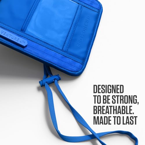 VENTURE 4TH Travel Neck Wallet, RFID Blocking Passport Holder - Sleek Blue - color: Sleek Blue