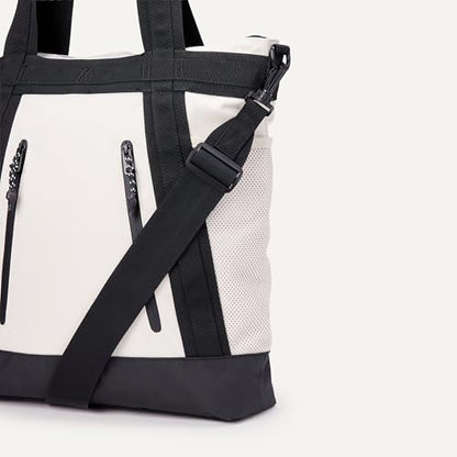 Amazon Essentials Unisex Adults' Convertible Nylon Backpack Tote with Adjustable Straps for Men and Women - color: Ecru