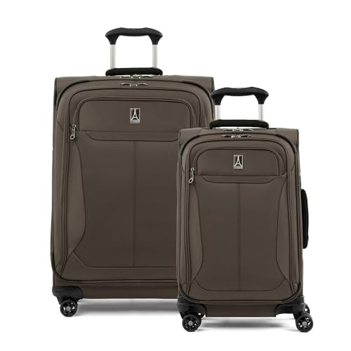Travelpro Tourlite Softside 2-Piece Set, Expandable Luggage, 4 Spinner Wheels, Lightweight Suitcase, 21" Carry-On, 25" Checked Medium, Espresso Brown - color: Espresso, size: 2-Piece Set (21/25)