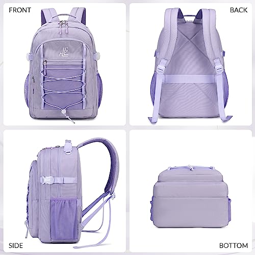 Lanola Basic Multi-Pocket Multipurpose Casual Backpack Water Resistant Bag for Business Travel Hiking Daypack - Dark Blue - color: Dark Blue