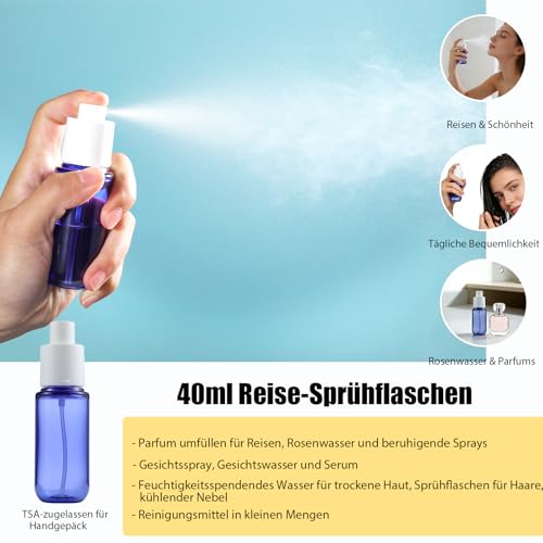 GearTrust TSA Travel Size Bottles for Toiletries, Shampoo Travel Bottles - color: Ocean Blue