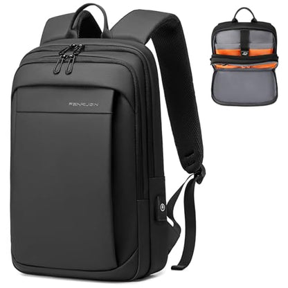FENRUIEN Slim Laptop Backpack for Men 15.6 Inch, Black - size: 15.6 Inch, style: Commuter Backpack