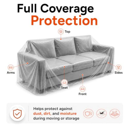 Plastic Furniture Cover for Moving, Dustproof Couch Cover for Sofa,1-Pack - size: Sofa-1PACK