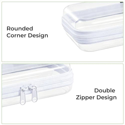 UFORU 6 PCS Clear Hard Shell Zipper Case, Diaper Bag Organizer Pouches | 6L, Large Capacity, Water-Resistant & Dust-Proof Protection, Smooth Dual Zippers, Space-Saving Organization, Clear Visibility - size: 6L