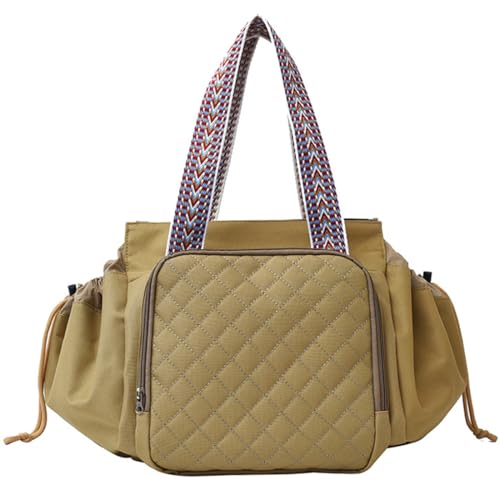 Travel Duffel Bag Weekender Bags for Women, Expandable Tote Handbag Diaper Bag Backpack Shoulder Bag for Car Work Daily - color: Khaki