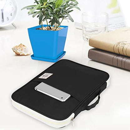 Document Organizer Bag, 13.8x9.8in A4 File Folder Carrying Case (Black) - color: Black
