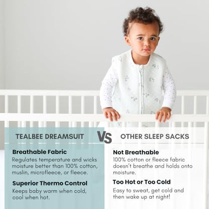 Dreamsuit: Toddler Sleep Sack with Legs, Rayon Made from Bamboo - color: Croissant, size: 3-4T