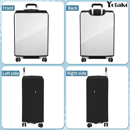 Yotako Upgraded Zippered Transparent PVC Suitcase Cover, No Disassembly Required Clear Luggage Protector for Suitcase Luggage Protector Cover 24''