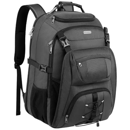 TSA Friendly Travel Laptop Backpack 18.4 inch XXXL Gaming Backpack Water-Repellent College Daypack Business Backpack with RFID Pockets for Men - color: Grey