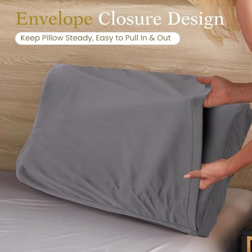 Cooling Contour Cervical Pillowcase, Dark Grey, 24x14x5/3.7 Inches, 1 Piece - color: Dark Grey