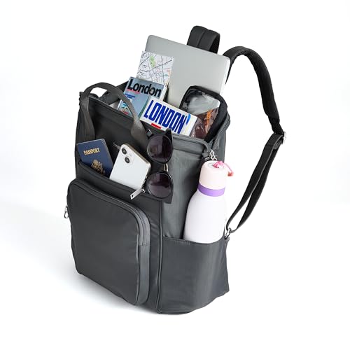 Baggallini Securtex Anti-Theft Windsor Backpack for Travel, Work & College, RFID & Locking Zipper, Up to 16" Laptop - color: French Navy