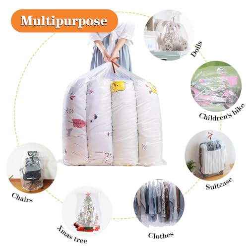 4 Pack Extra Large Clear Plastic Bags, 40" x 60" Large Storage Bags - style: 4PCS