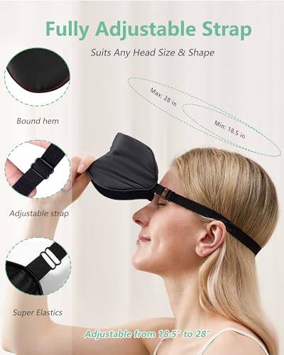 BeeVines 100% Silk Sleep Mask, Blackout Eye Masks(Black & Rich Purple) - color: 11- Black & Rich Purple