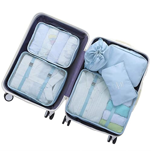 Luggage Packing Organizers Packing Cubes Set for Travel (blue) - color: blue 6pc