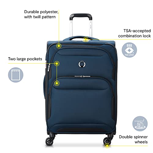 DELSEY PARIS Sky Max 2.0 Softside Expandable Luggage with Spinner Wheels, Green, 2-Piece Set (21/24) - color: Green, size: 2-Piece Set (21/24)