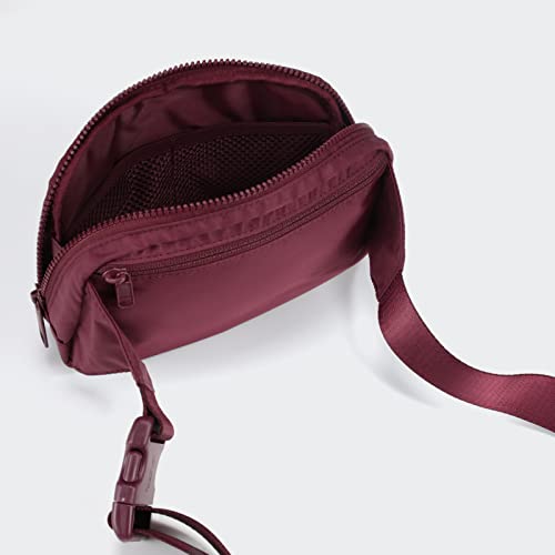 Pander Belt Bag Large 2L, Nylon Fanny Pack Purse for Women and Men with Adjustable Strap - color: Red Merlot