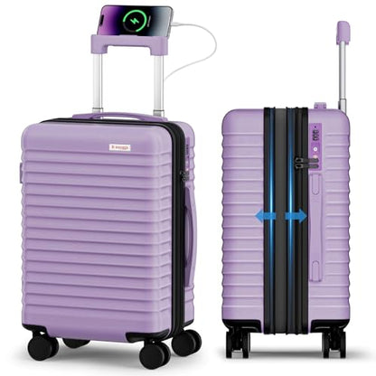 Carry On Luggage, Expandable PC HardShell Suitcase, Lilac, 20 in - color: Lilac, size: 20in