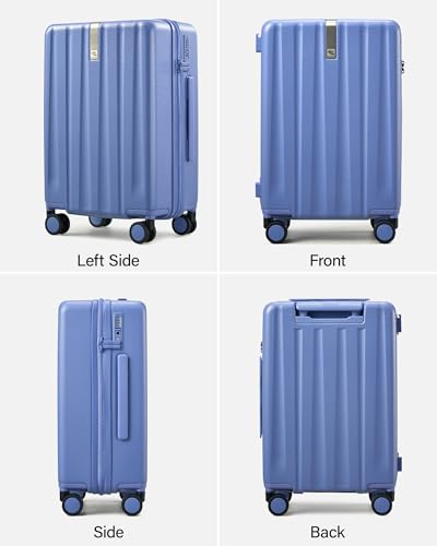 Hanke Upgraded Elite 2 Piece Luggage Set, 20 Inch Carry On & 29 Inch Extra Large Checked Suitcase, PC Hard Shell Suitcases with Wheels, TSA Lock, Explosion-Proof Zipper Travel Set,Deep Space Purple - color: Deep Space Purple, size: 2-Piece Set（20/29）