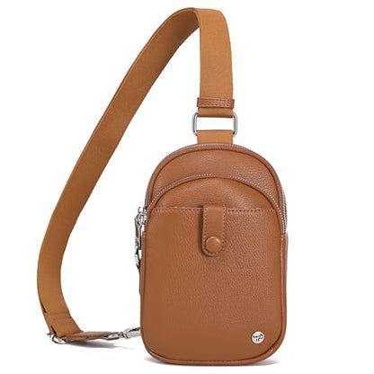 INICAT Small Anti Theft Crossbody Bag for Women,Sling Purse - color: Brown Antitheft, size: Large
