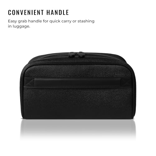 Kings Loot Premium Dopp Kit, Leather Travel Toiletry Bag, Midnight Black - color: Midnight Black