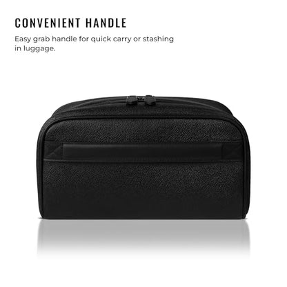 Kings Loot Premium Dopp Kit, Leather Travel Toiletry Bag, Midnight Black - color: Midnight Black