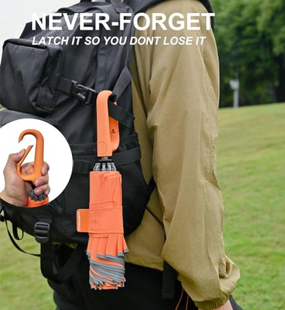 QWB Inverted Umbrella with Auto Open Close Windproof Compact Travel - color: A-1 orang, size: 46 IN