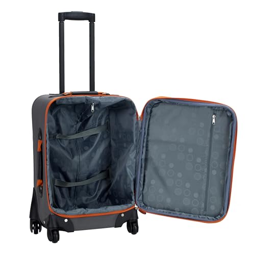 Rockland Pasadena Expandable Spinner Carry-on 19", Charcoal - color: Charcoal