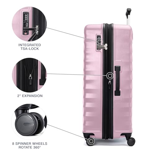 Travelpro Maxlite Air V2 Hardside Expandable Checked, Pink, 28-Inch - color: Pink, size: Checked Large 28-Inch