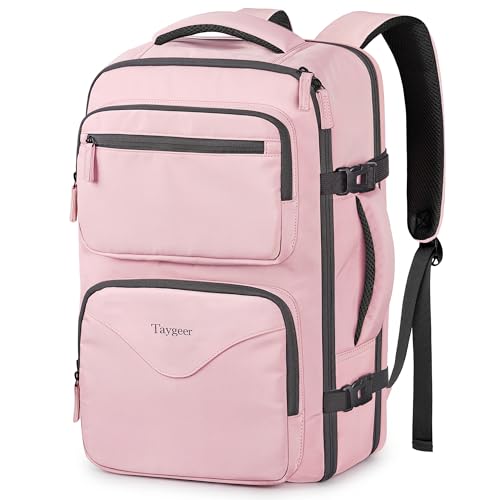 Taygeer Travel Backpack for Women, Travel Personal Item Bag with Shoe Pouch - color: Amourpink