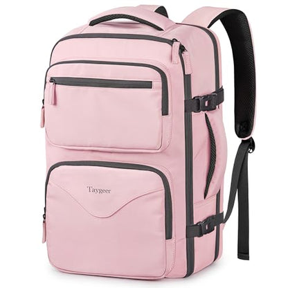 Taygeer Travel Backpack for Women, Travel Personal Item Bag with Shoe Pouch - color: Amourpink