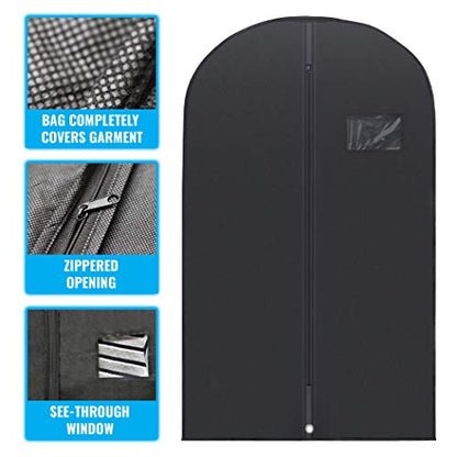 Plixio 40" Black Garment Bags Suit Bag for Travel - size: Black - 10 Pack (40")