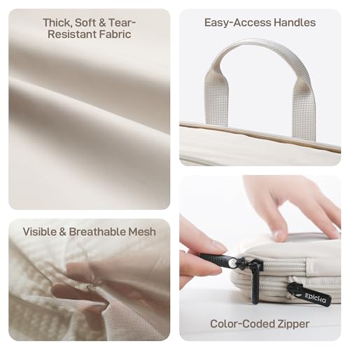 EPICKA TripCozy Compression Packing Cubes, 6 Set, Beige - color: Beige, size: Set of 6