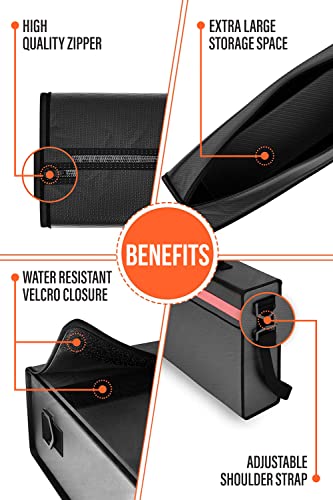 The Good Stuff Fireproof Document Bag, Black, Zipper and Velcro Closure, Solid, 11 x 5 x 3.5 Inches - color: Messenger Bag