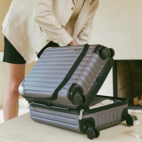 LEVEL8 Carry on Luggage Airline Approved, 20“ Expandable Carry on Suitcase - color: Grey, size: 20 Inch - Expandable