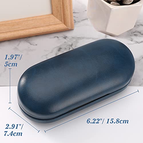 MoKo Double Eyeglass Case,Glasses and contact case 2 in 1 with Mirror - color: Blue