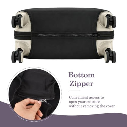 Klmnop 3 Pack Suitcase Covers for Luggage 18-28 Inch - Elastic, Scratch-Resistant Luggage Protectors | Washable Travel Luggage Cover Set(Black) - color: Black-SML