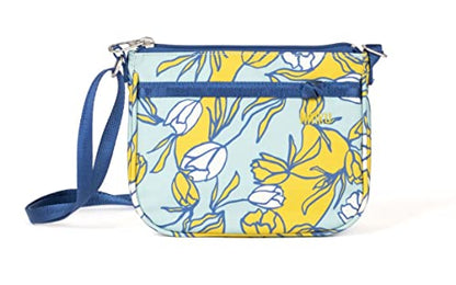 Haiku Lark RFID Blocking Zippered Crossbody Travel Bag - color: Valley Tulip Print
