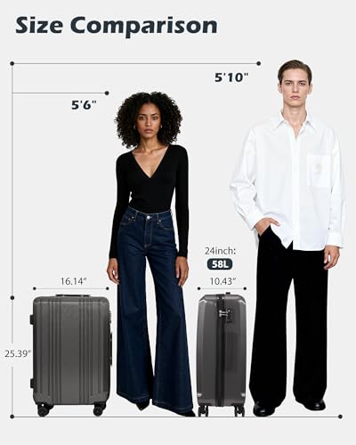 Coolife PC+ABS 하드쉘 수하물, TSA 잠금, 스피너 휠, 아이스 블루, 24인치, 클래식 - color: 아이스 블루, size: 24인치