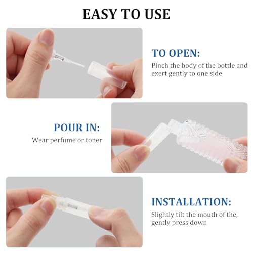 Chiallco Mini Perfume Sample Bottles, 3 ml Plastic Small Spray Bottle 10 Pack, Fine Mist, Portable Perfume Travel Refillable Bottle, Upgraded atomizer sprayer, Clear - style: 3ML