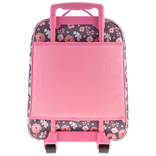 Stephen Joseph Kids' Rolling Carry-On Luggage, Charcoal Flower - color: Charcoal Flower