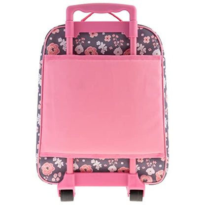 Stephen Joseph Kids' Rolling Carry-On Luggage, Charcoal Flower - color: Charcoal Flower
