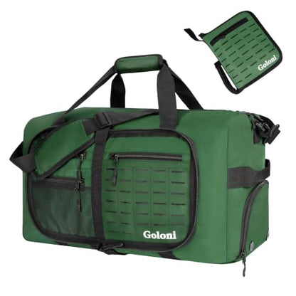 Goloni 65L Foldable Duffle Bag for Travel, Large Durable Travel Duffel Bag - color: Green