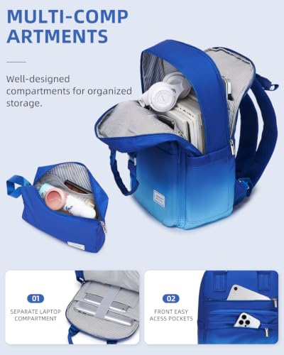 LARVENDER Carry on Luggage Sets 3 Piece, 20 Inch Suitcases, Navy Glow - color: Navy Glow 20BP, size: 3 Piece Set (Backpack/TB/20)