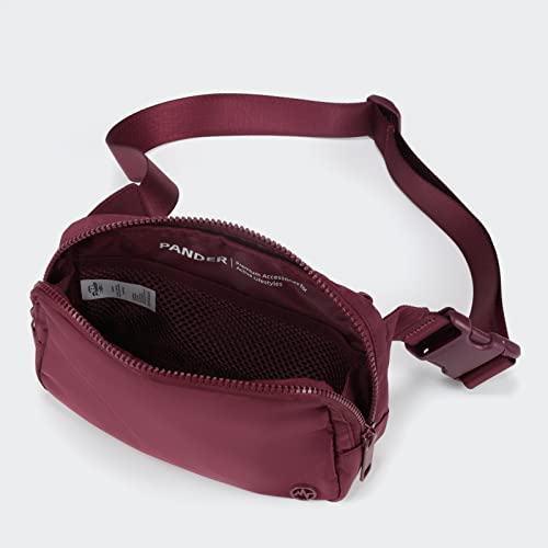 Pander Belt Bag Large 2L, Nylon Fanny Pack Purse for Women and Men with Adjustable Strap - color: Red Merlot