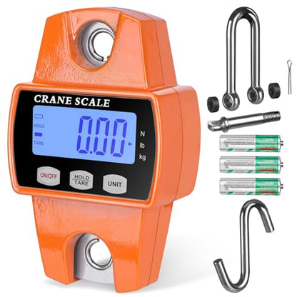 ROMECH 660lb Digital Hanging Scale, Aluminum Crane Scale with Hooks - color: Orange, size: 660lbs