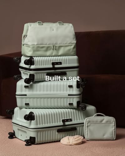 Coolife 6 Piece Travel Set: 3 Suitcases, Duffel, Organizer, Pop-Up Hamper - color: Light Green, size: 6-Piece Set