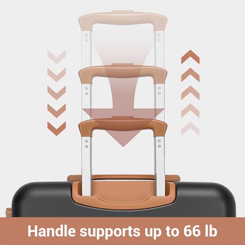 Kono 3-Piece Luggage Set carry on 20in Lightweight Travel Suitcase Black - color: Black, size: Carry-on travel set (db/tb/20")