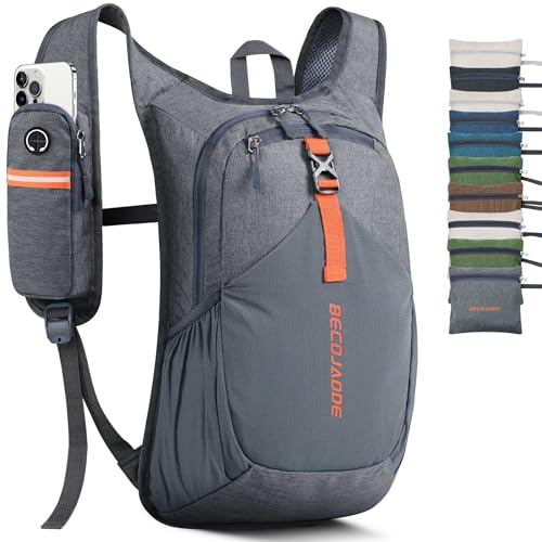 15L Small Hiking Backpack for Men Women Foldable Packable Back Pack Ultralight Hiking Daypack for Travel Camping Outdoor, Gray - color: Gray, size: 15L