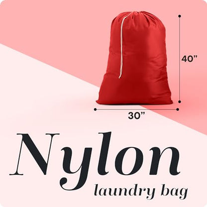 Handy Laundry Bags Nylon Extra Large - Heavy Duty - 2-Pack, Red - color: Red