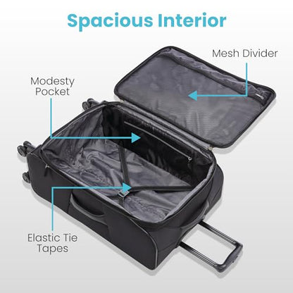 American Tourister 4 KIX 2.0 Expandable Softside Luggage with Spinner Wheels, 28 SPINNER, BLACK - color: Black, size: 28 SPINNER